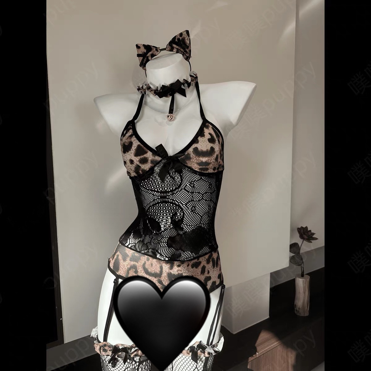 【伍月柒号！no退no换】豹纹定位带袜睡衣！80~120