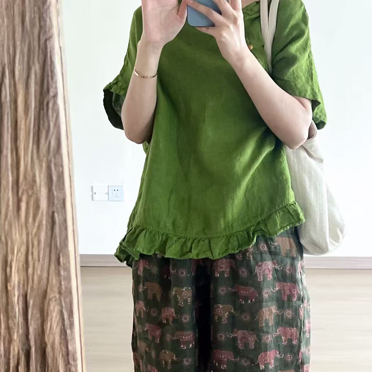 Dolly（绿野仙踪）多利家2026早春休闲百搭甜美亚麻衬衫