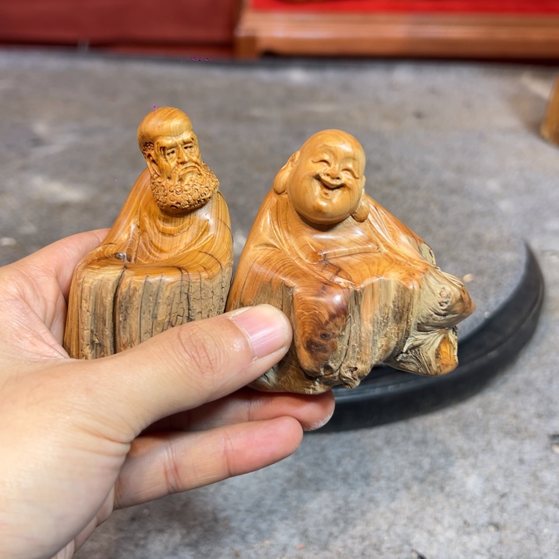 咱***行柏木（崖柏）达摩居家摆件
