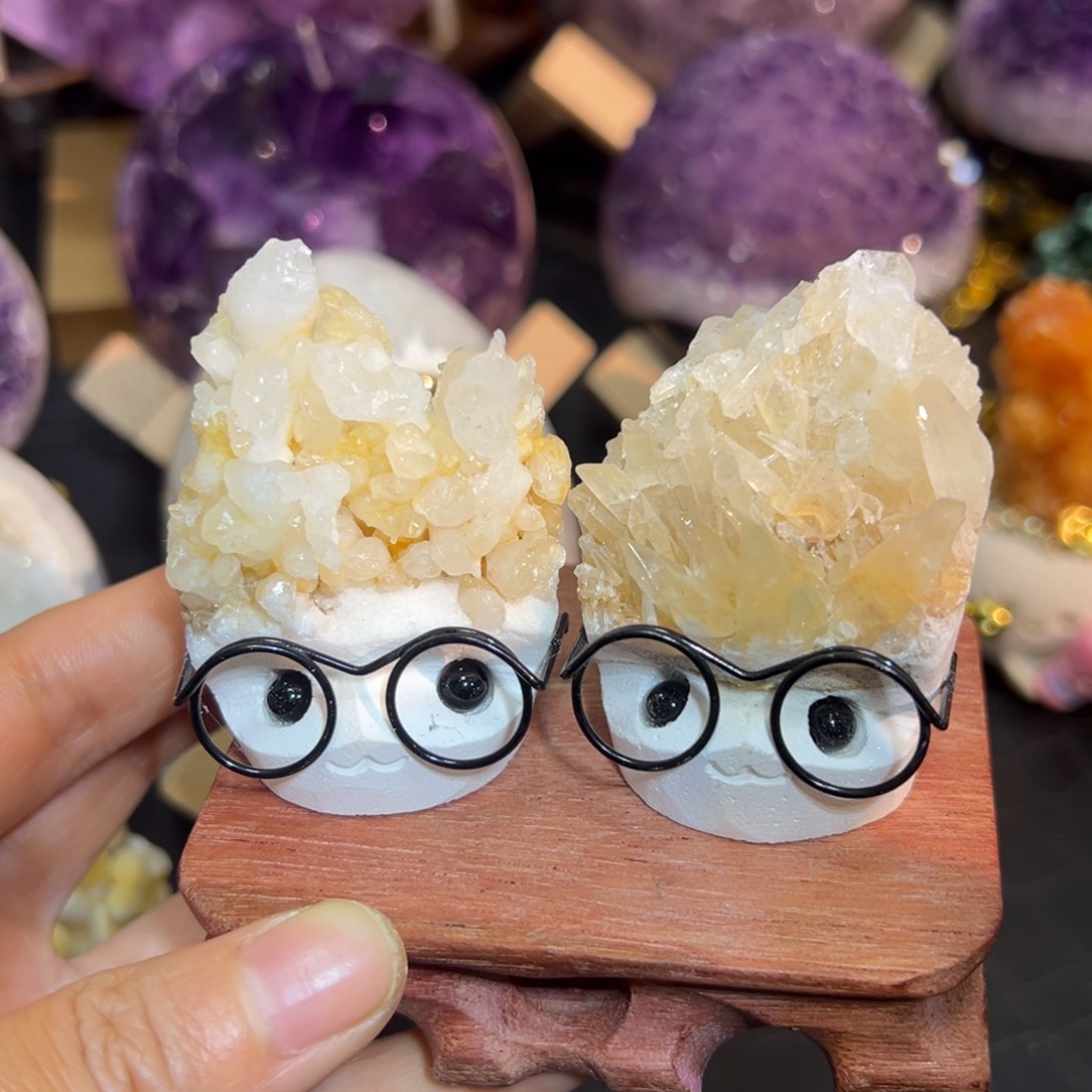 未镶嵌珠宝半成品紫晶16方解石摆件