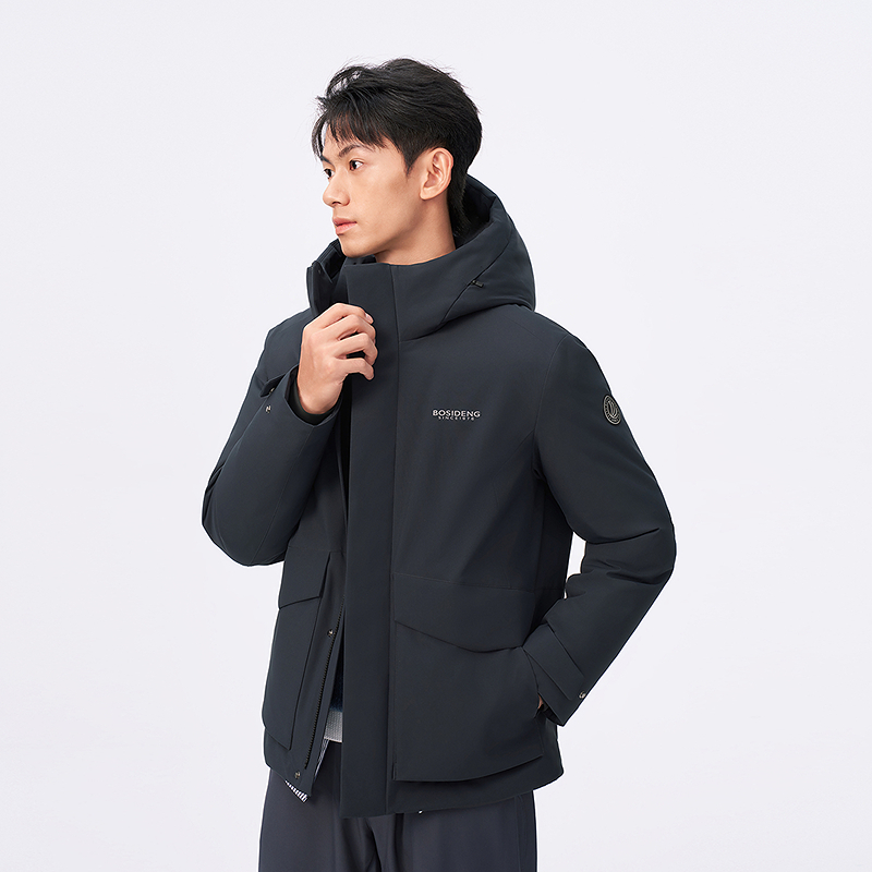 波司登25新款商务连帽简约百搭休闲保暖外套冬季90绒户外