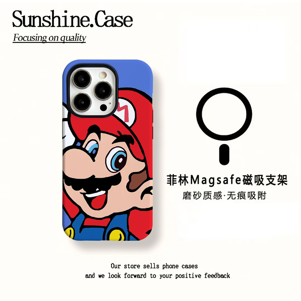 磁吸菲林二合一适用华为vivo手机壳红马里奥