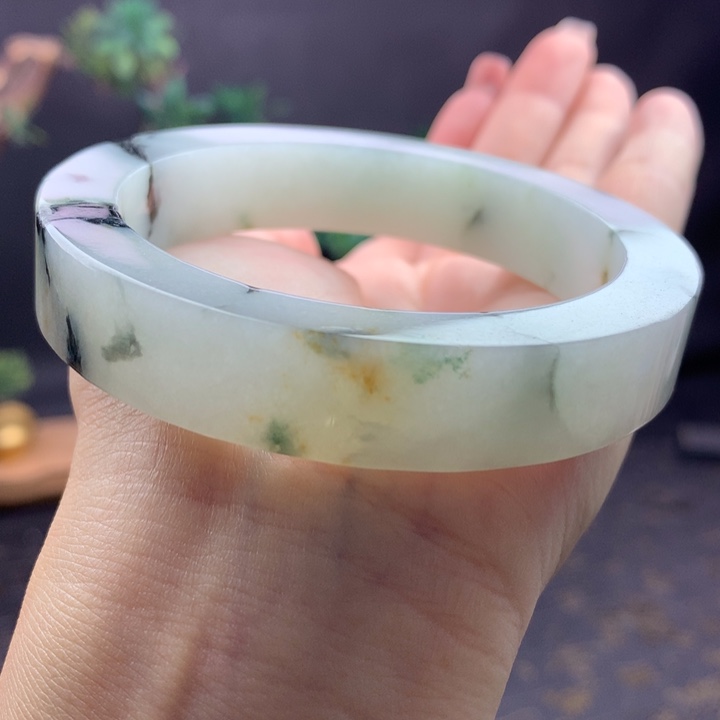 定制翡翠未镶嵌雁渡寒塘