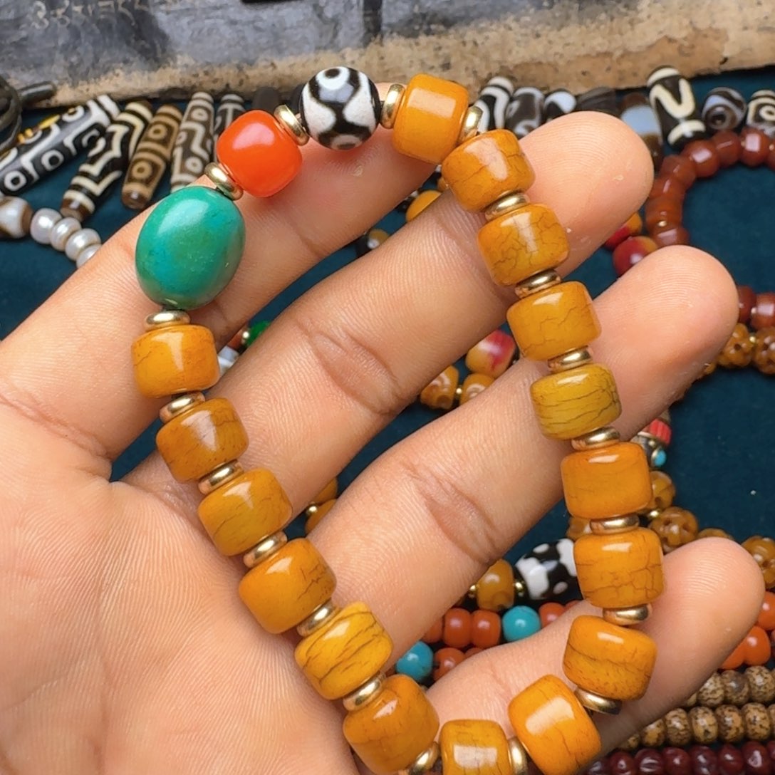 柏香籽/百香籽手串牦牛骨