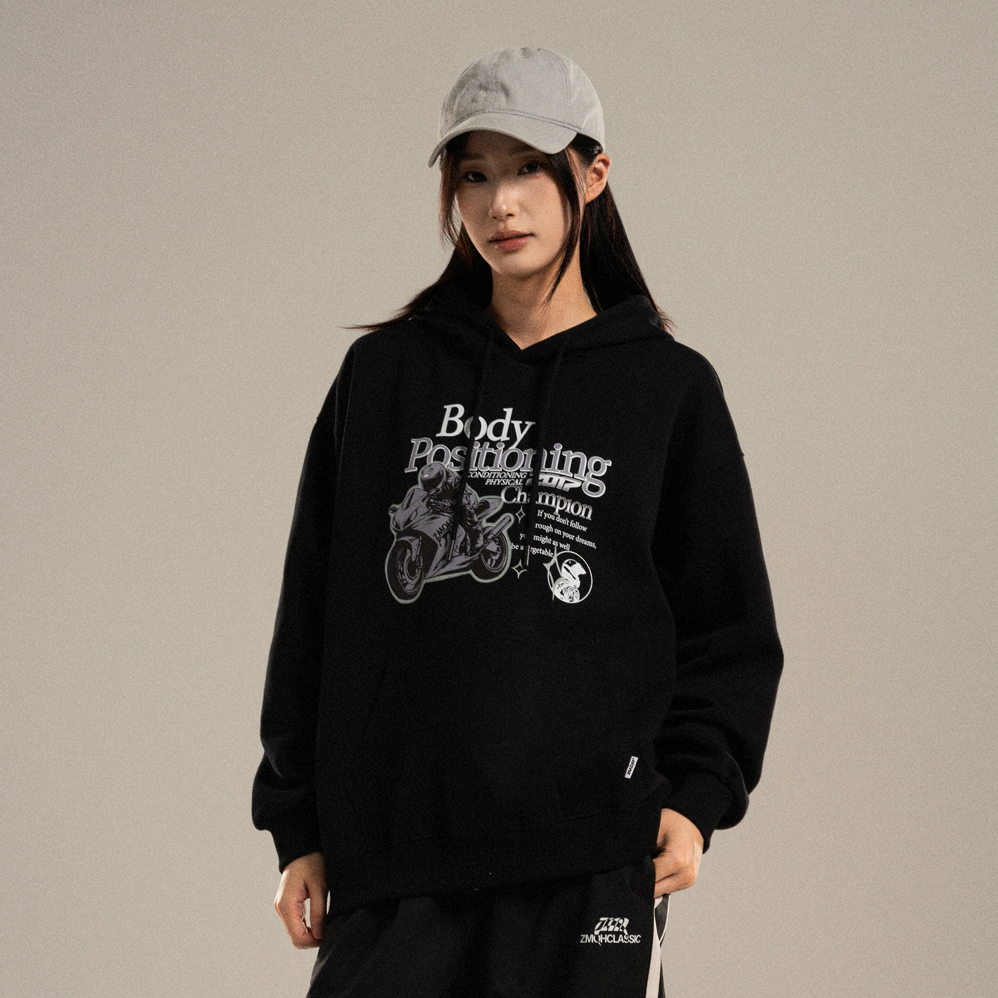 ZMOH潮流小众连帽抽绳卫衣男女2025秋季新款宽松休闲时尚上衣潮流
