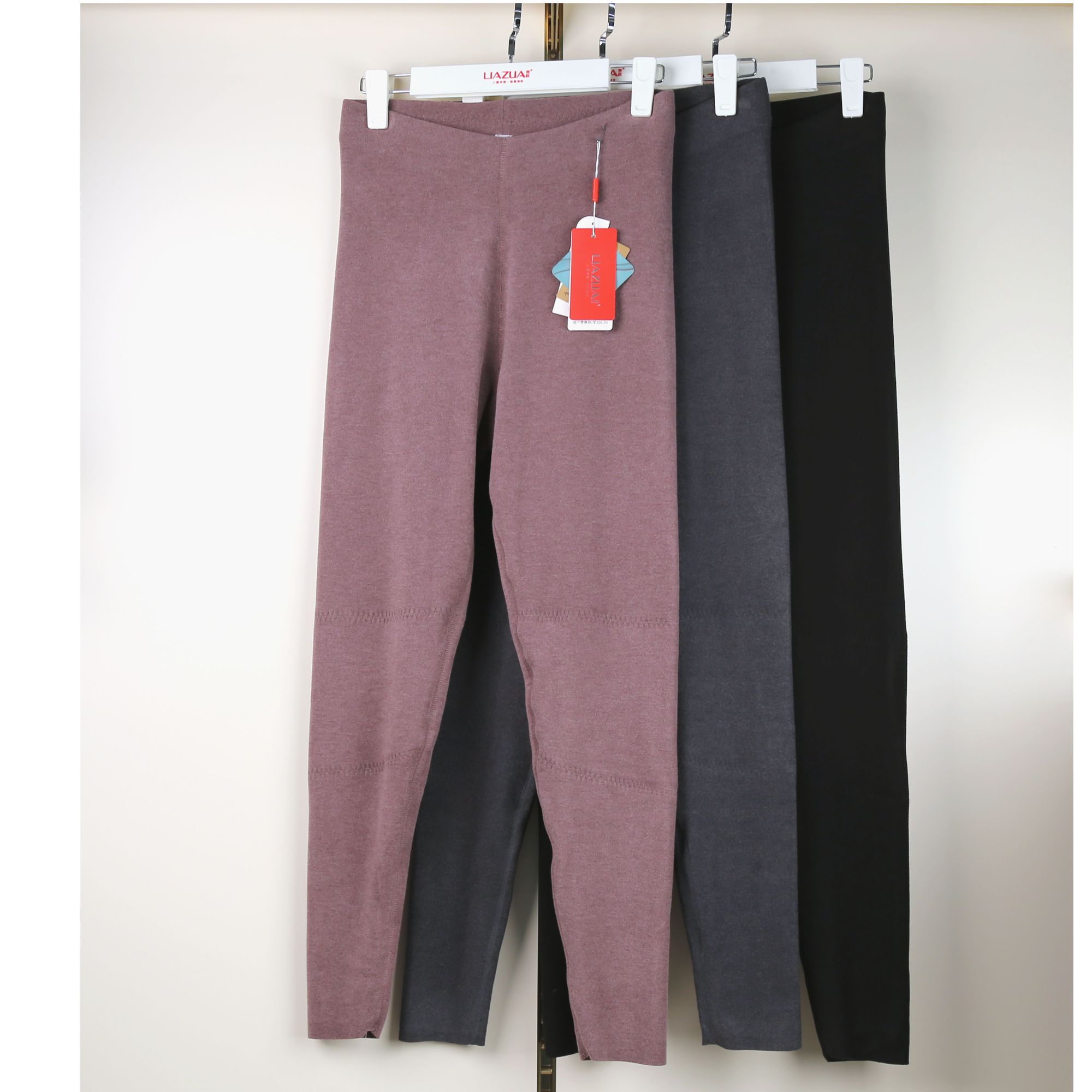 亮莊女士经典版双面绒+蚕丝护膝双层裤7575