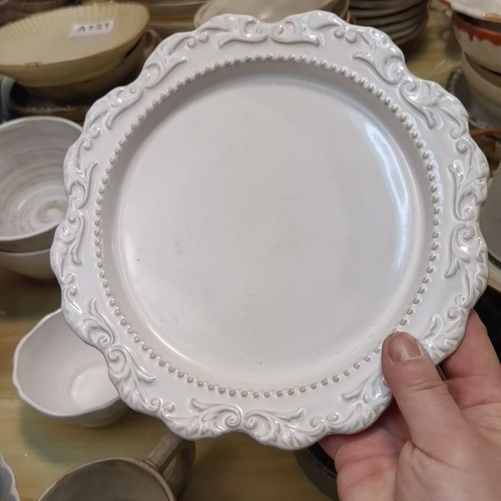 瓷片微瑕洛可可八寸浅盘两个一组