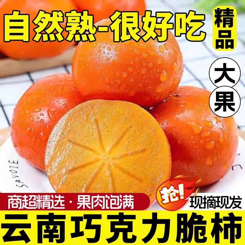 云南冰糖心巧克力脆柿新鲜应季水果孕妇可食甜脆柿子