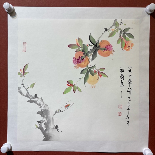 兰宝阁书画院三尺斗方纯手绘国画花鸟已拓裱画芯49:49