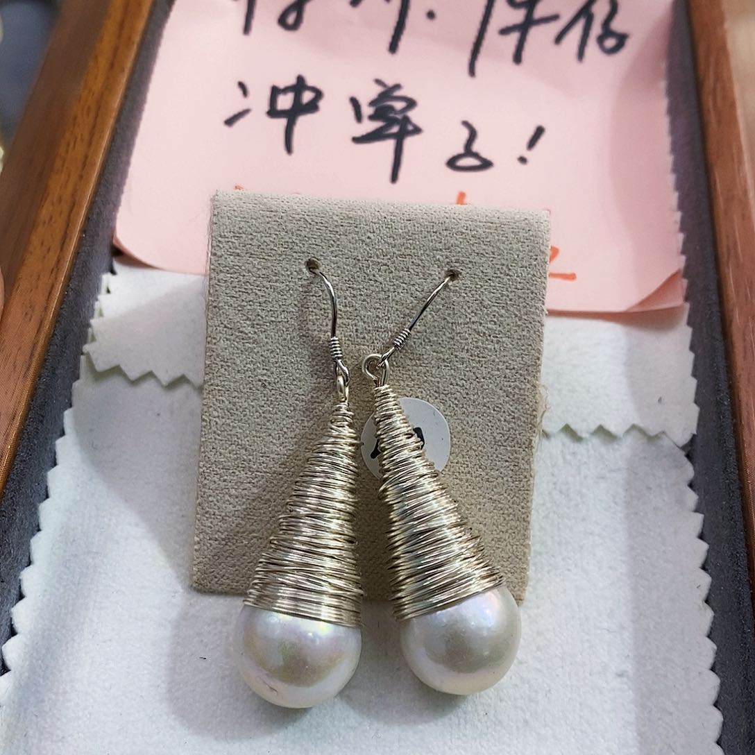 银S925镶嵌特价孤品清库存淡水极光巴洛克珍珠淡水珍珠