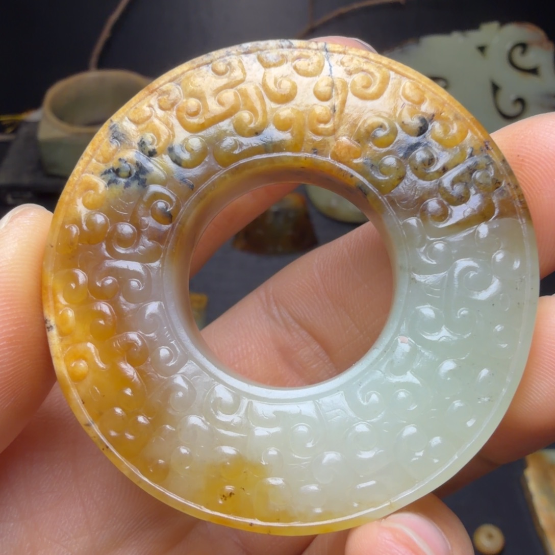 心***，和田玉（糖玉）未镶嵌挂件