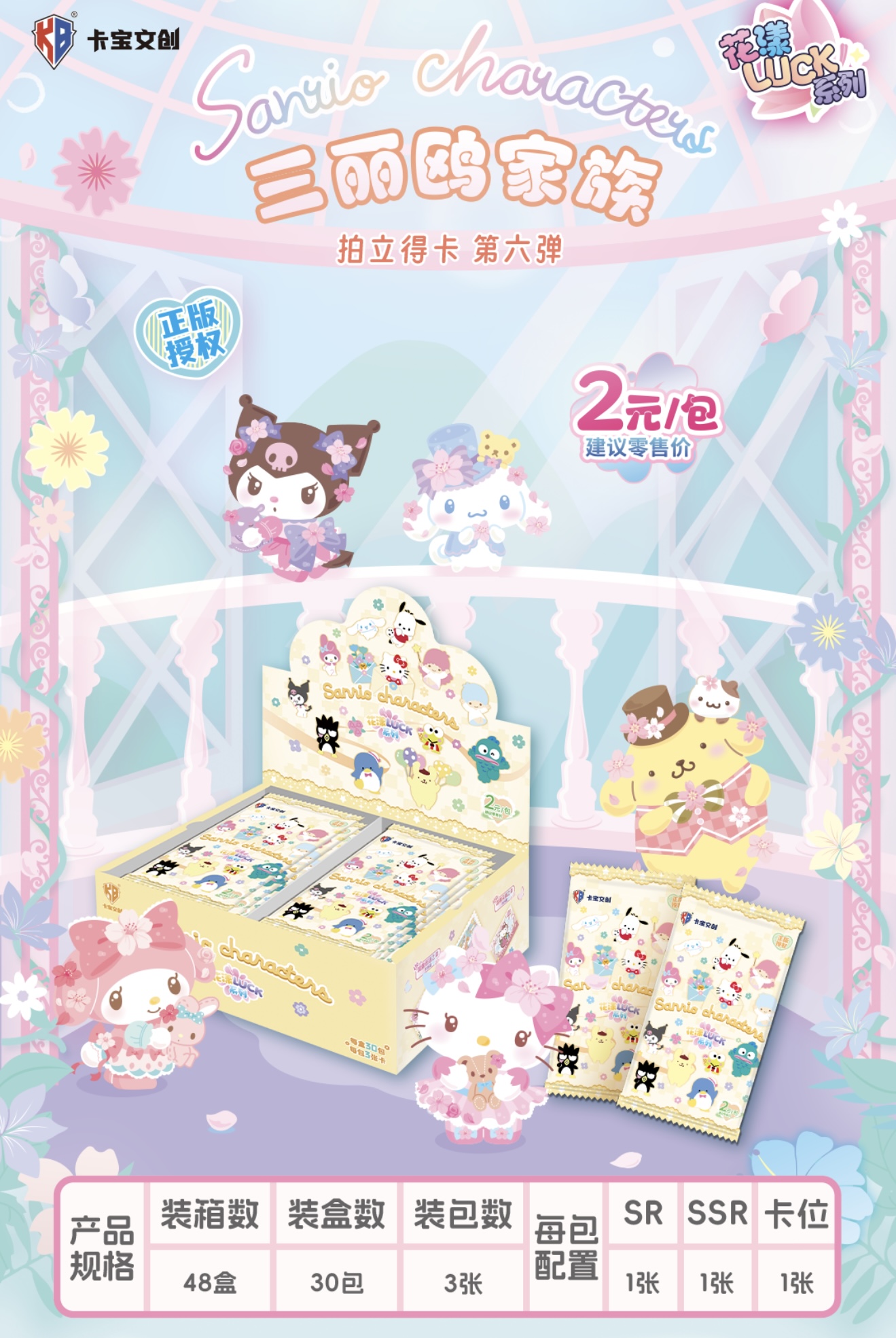 卡宝文创强取【三丽鸥第六弹】 三丽欧家族卡牌周边