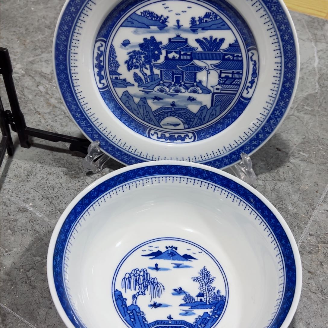 碗手绘梧桐各一个