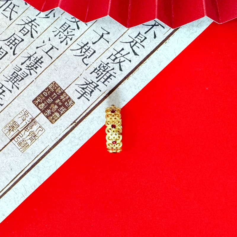 合金亚克力戒指 【六六专属】QCJZ268精美百搭镂空点缀戒指