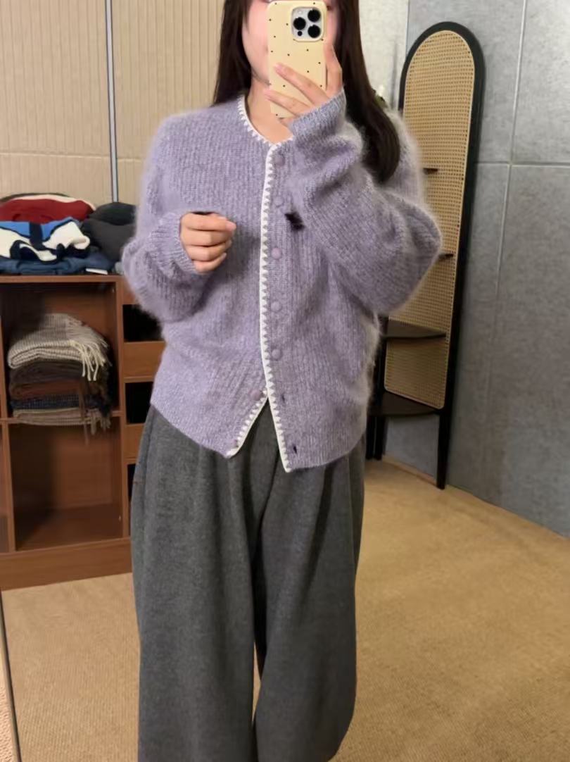 【鑫绒毛衣】纯色针织圆领田园风长袖毛针织衫百搭休闲Y999-A328