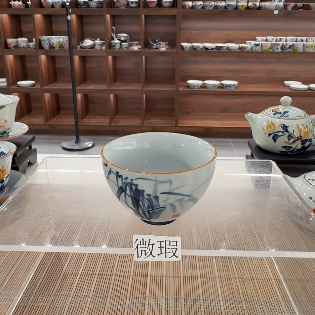 釉下手绘茶具微瑕