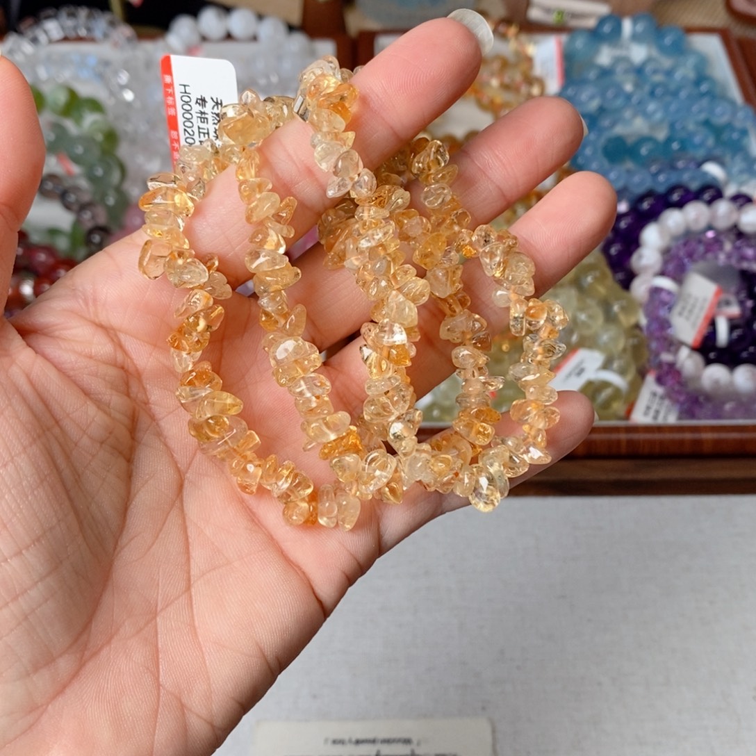 水晶未镶嵌手链黄水晶随行