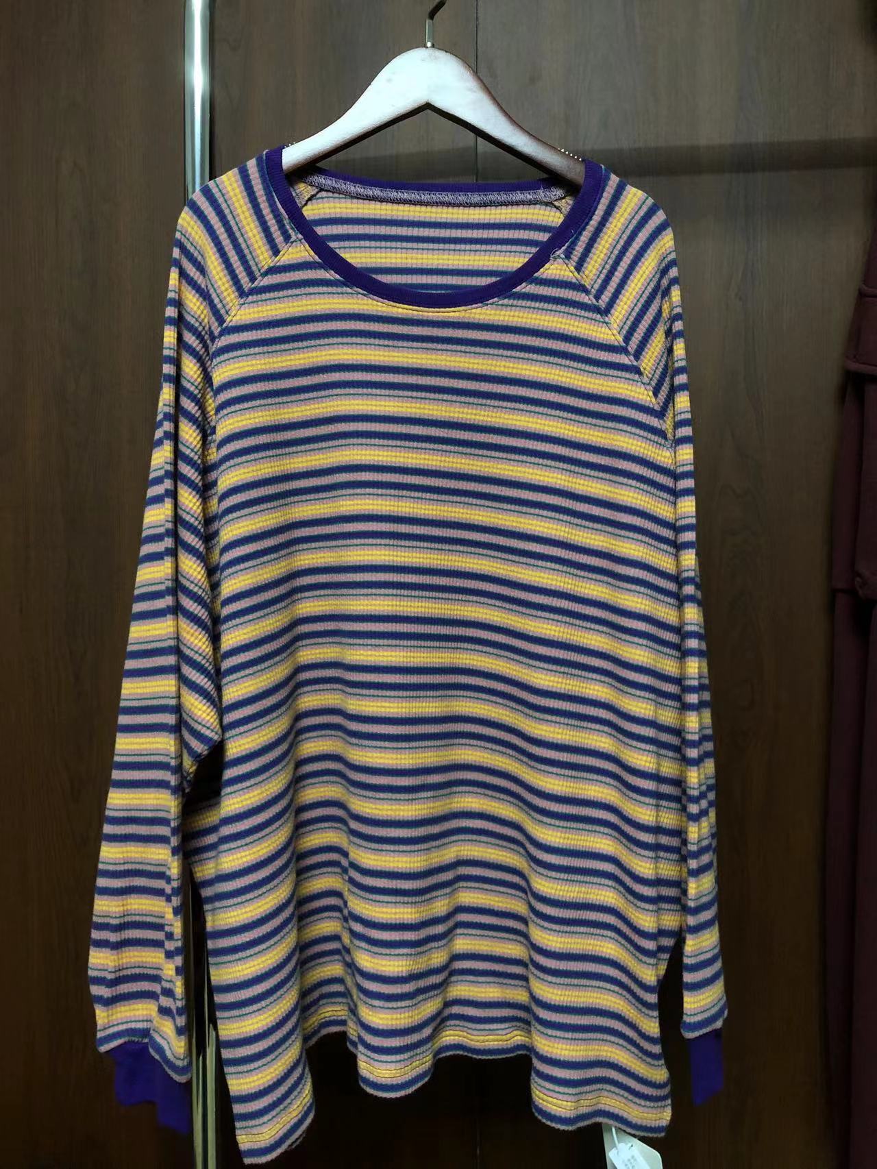 12#紫色彩间弹力洗水T(清货特价现货)