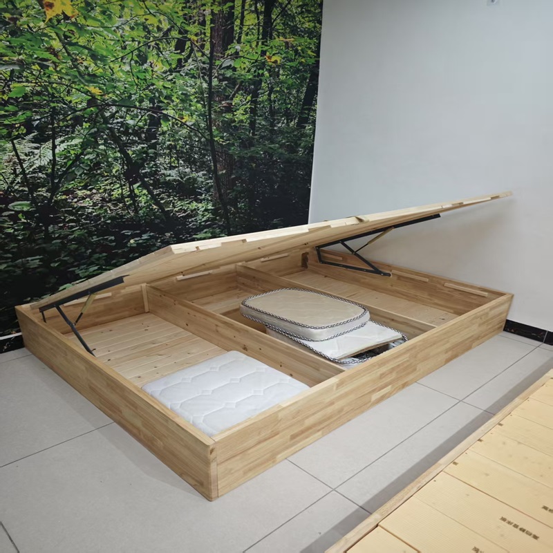 全实木落地床气压储物床1.5m无床头酒店地台床榻榻米日式无靠背床