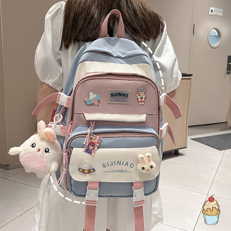 书包女减负护脊初中女生大容量双肩包轻便小学生高中生中学生背包