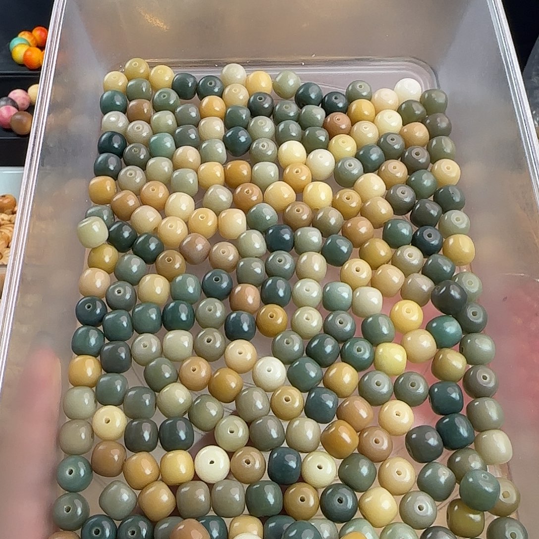 菩提根/象牙果手串卡11海盐蓝多宝桶268颗