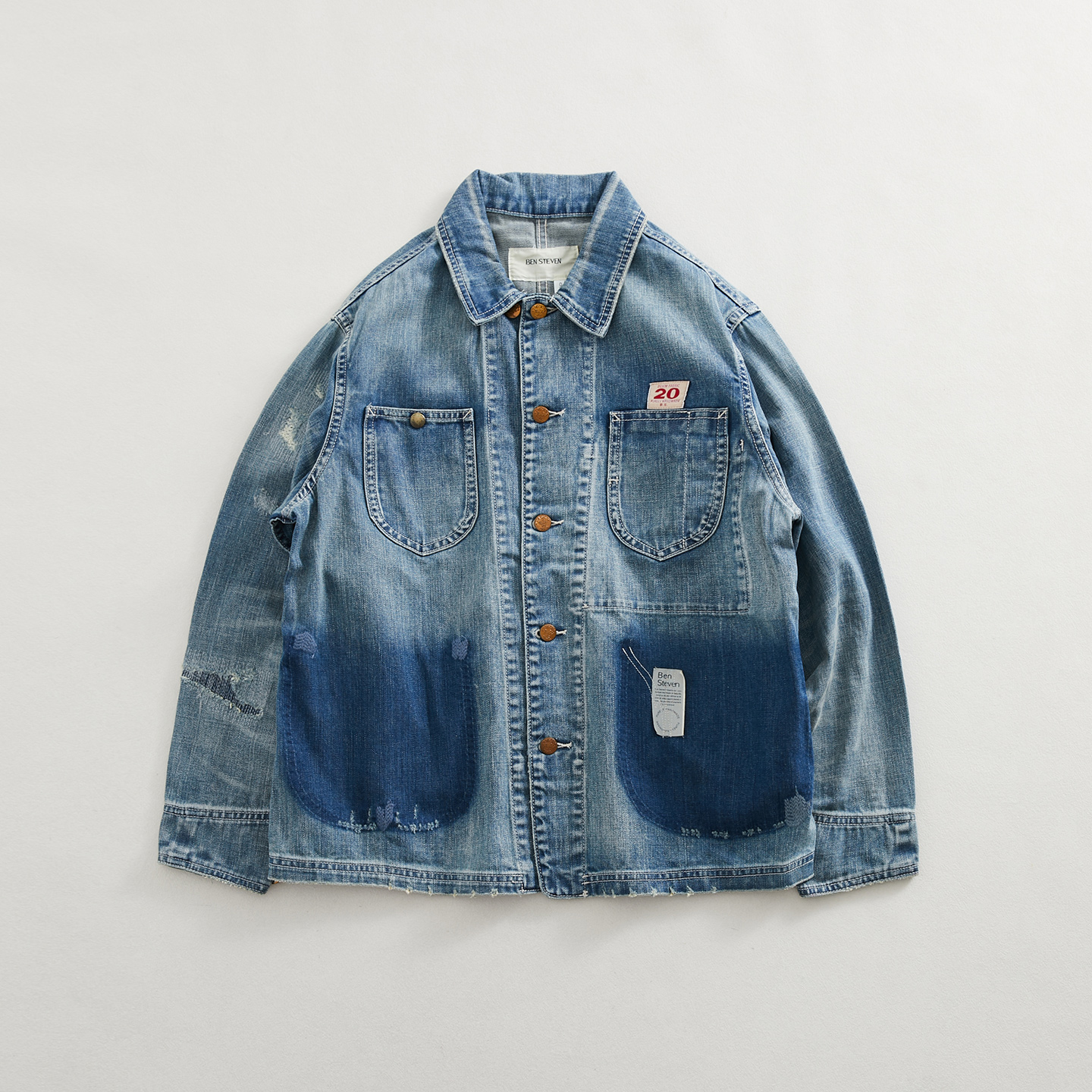 Y483-买手店限定破坏牛仔外套COVERALL/HEART TAG 13OZ