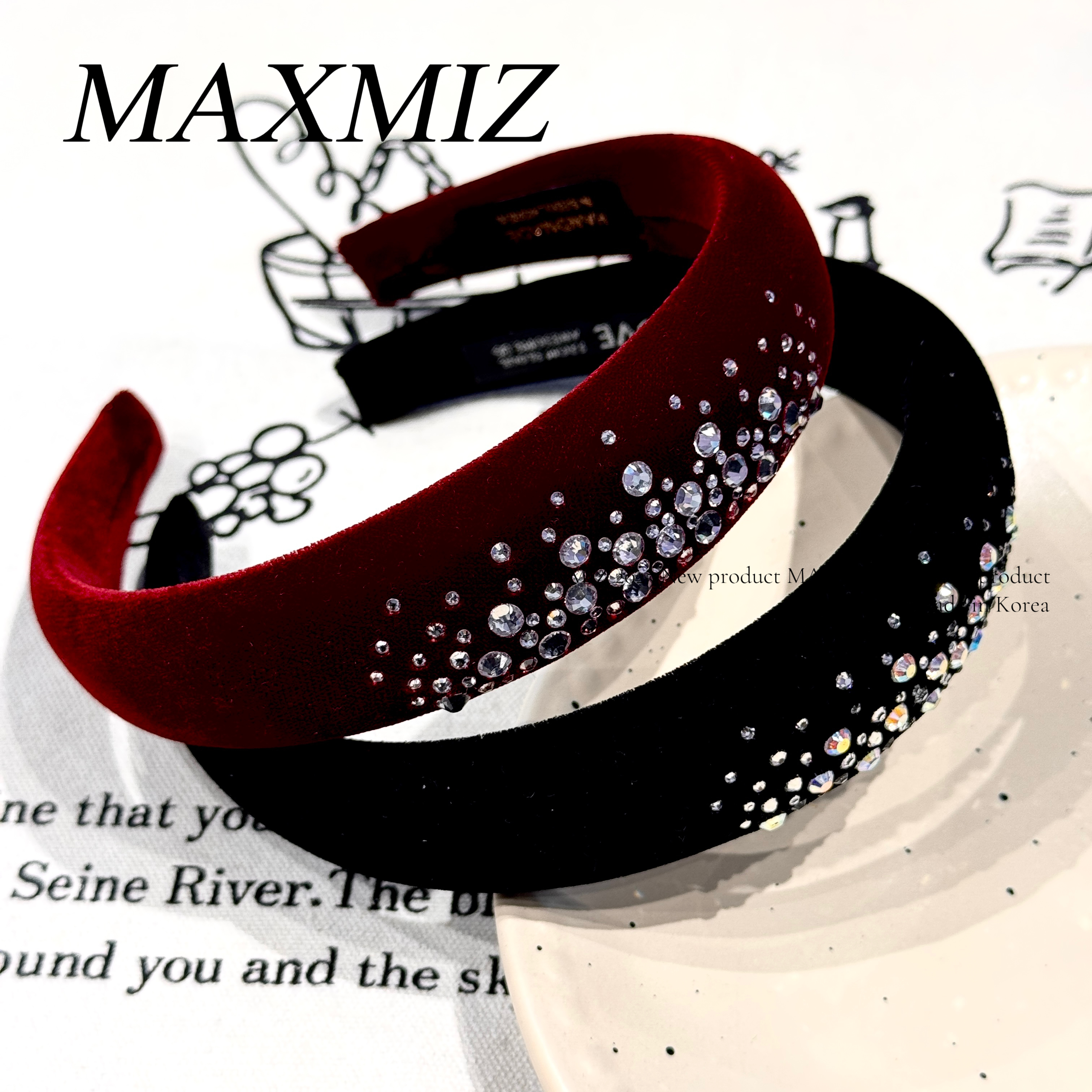 东大门 气质百搭复古闪钻丝绒发箍 1919