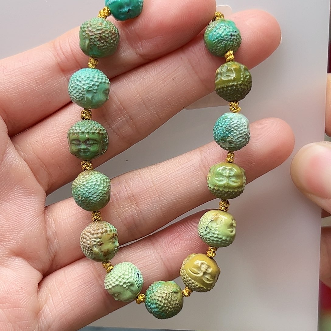 绿松石珠宝奇石18K金镶嵌