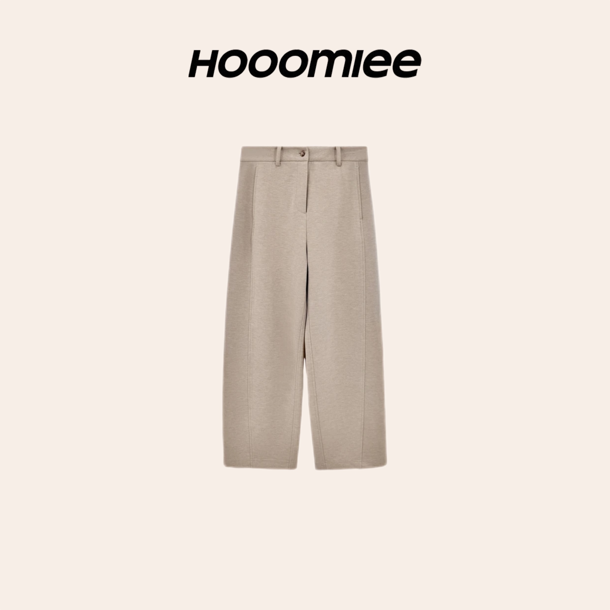 Hooomiee复古高级感高腰显瘦阔腿直筒休闲裤CK1013