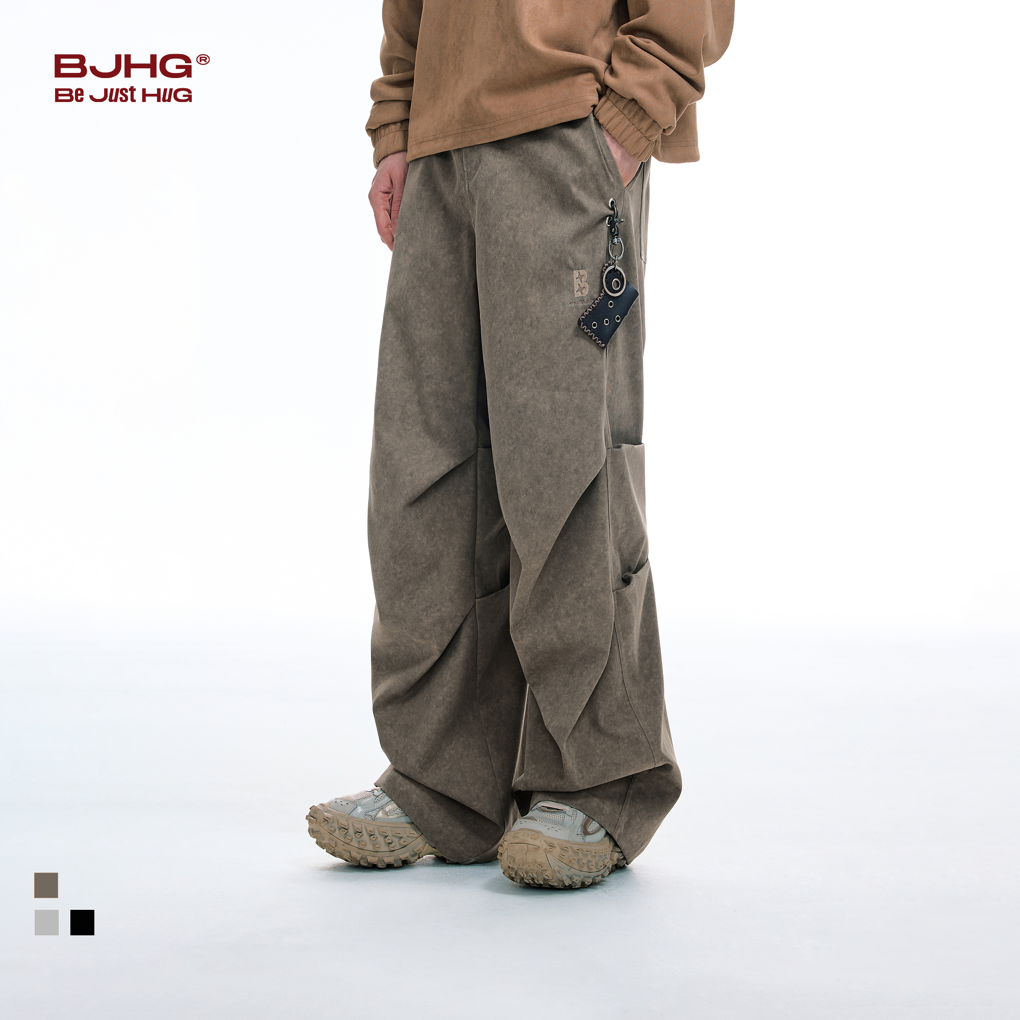 BJHG不计后果hiphop美式裤子男款春秋潮牌伞兵裤高级感直筒休闲裤