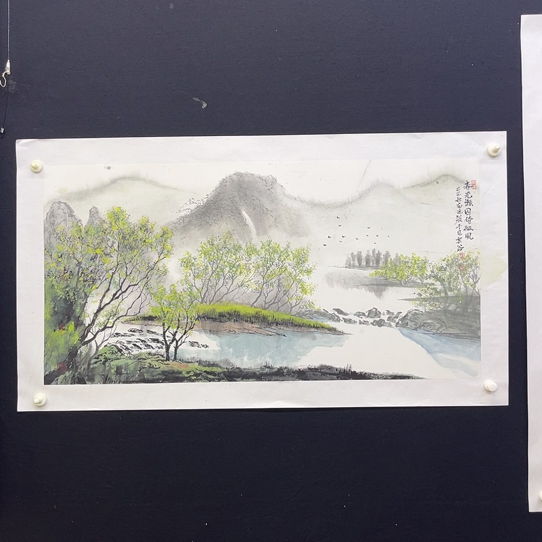 国画手绘国画，精品山水，李