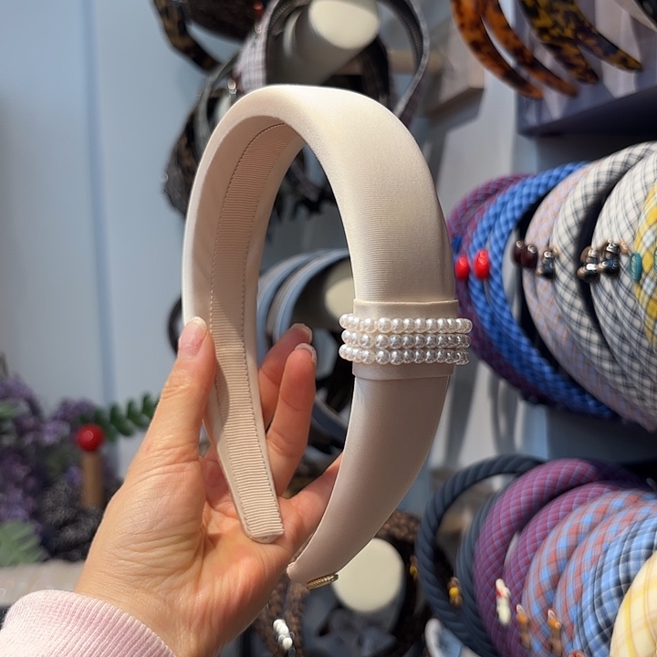 露思同款米白色发箍