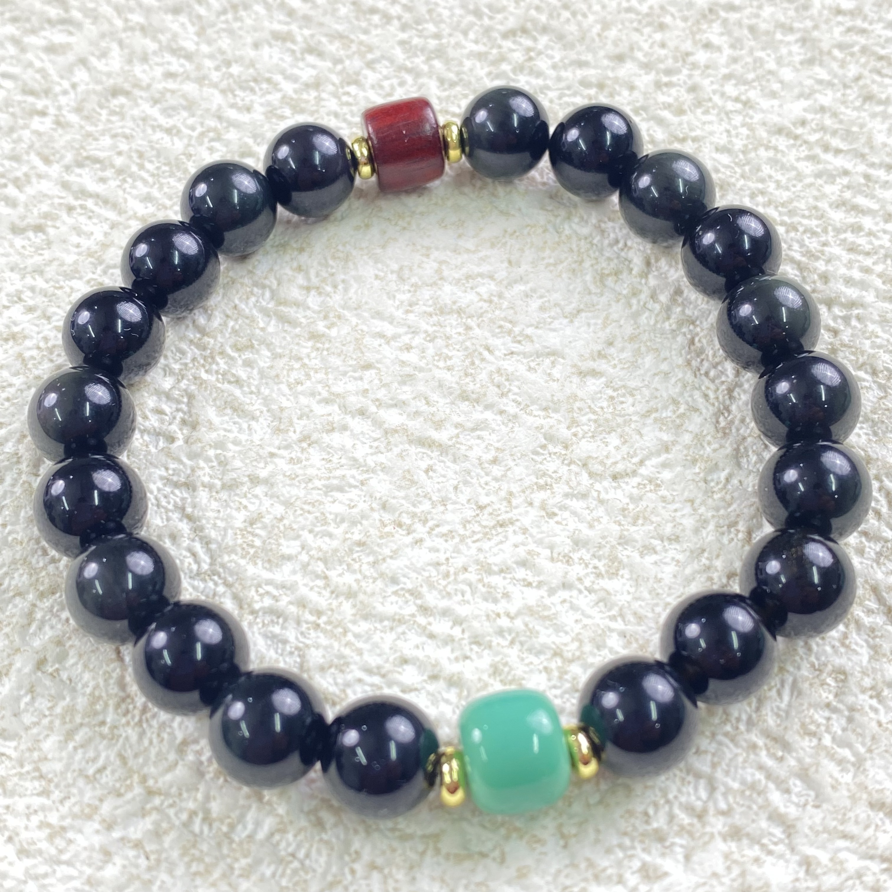 YHKINGS1617设计师款8m黑曜石单圈简约多样性发其一不带礼盒