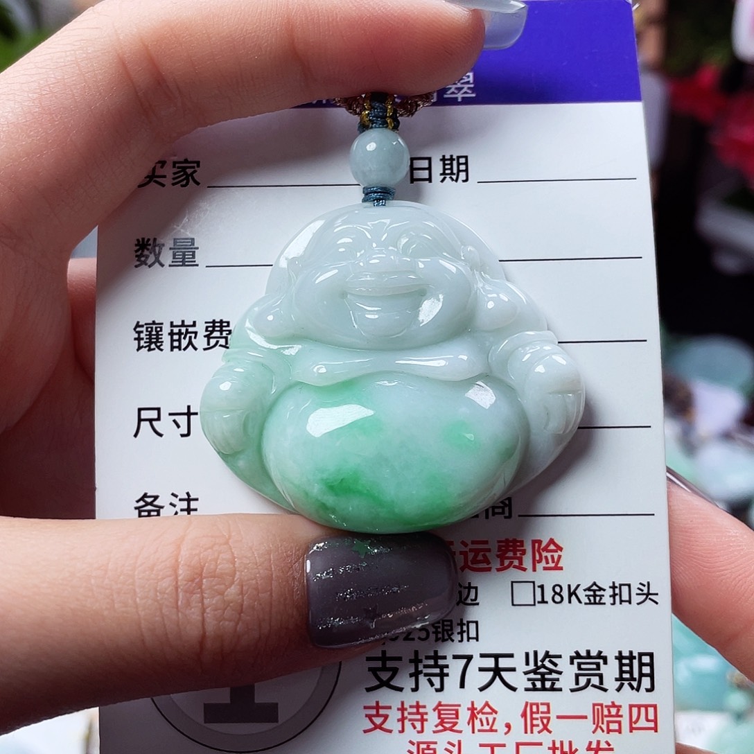 翡翠未镶嵌颈饰佛公08