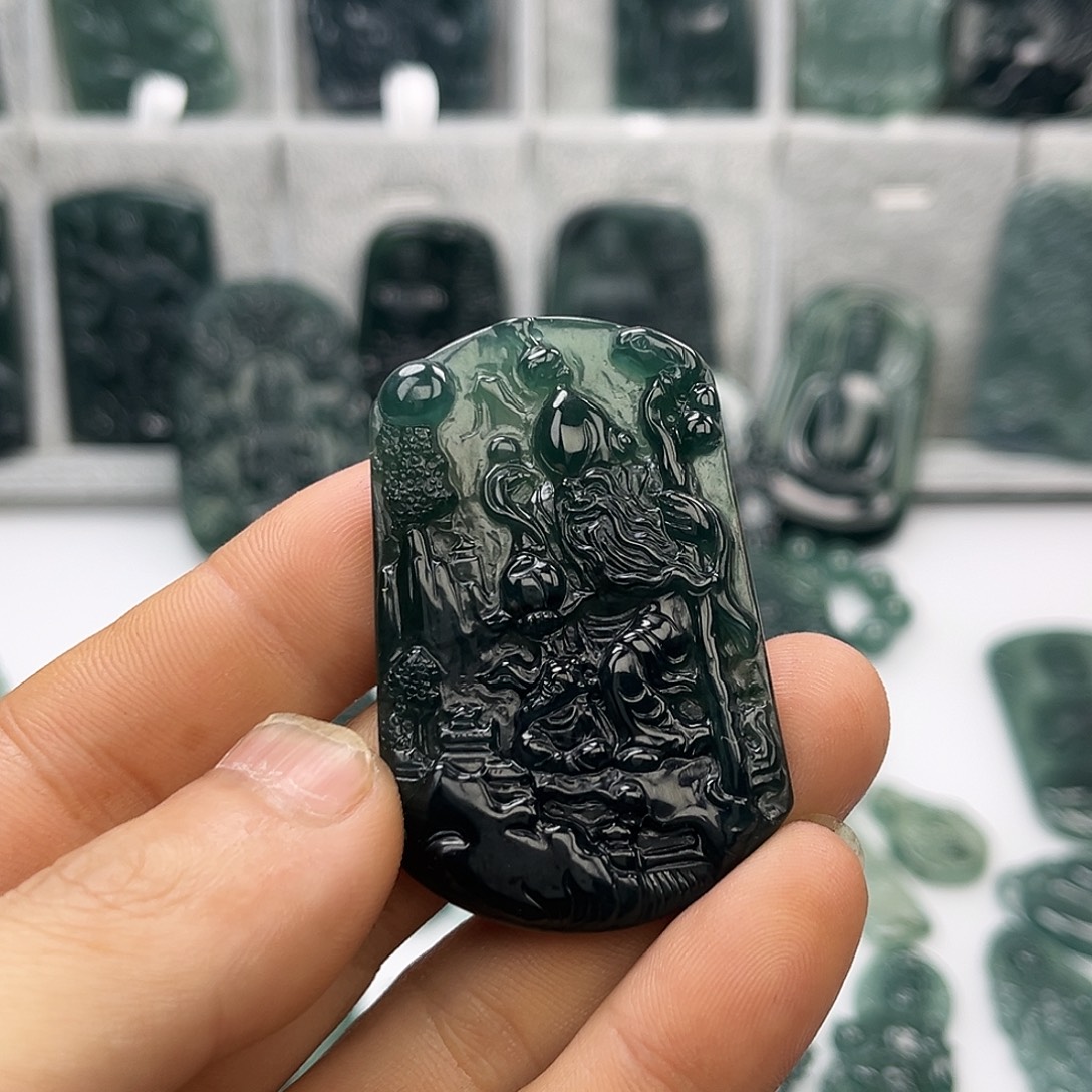 翡翠未镶嵌颈饰翡翠A货 寿星公