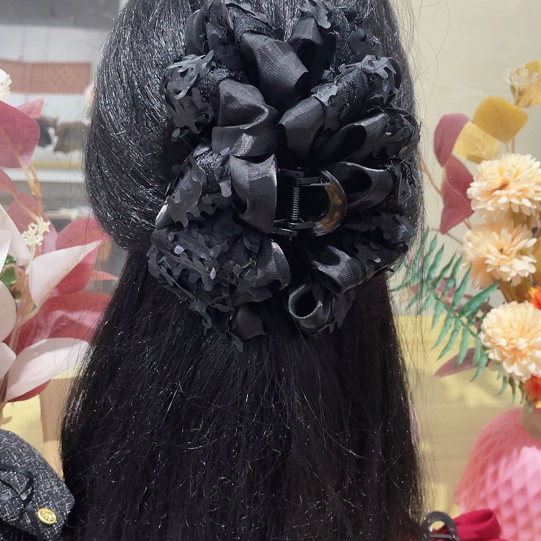 皮质铁合金蝴蝶结发夹