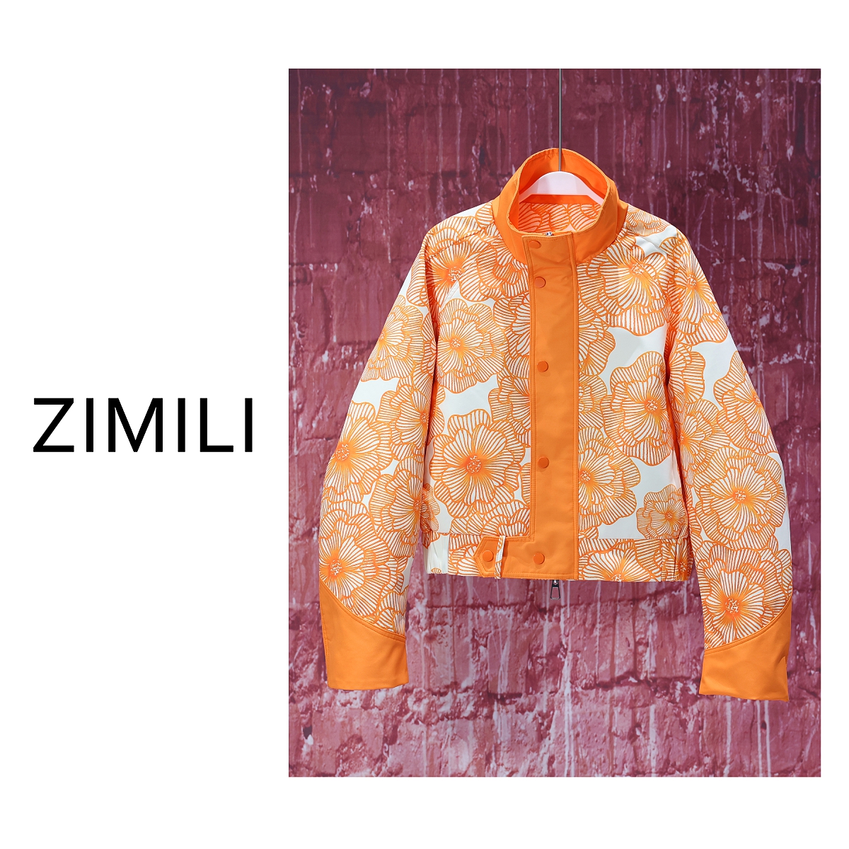 【LIANG哥女装】2025春季暖阳橙拼接连帽城市户外冲锋衣外套6725