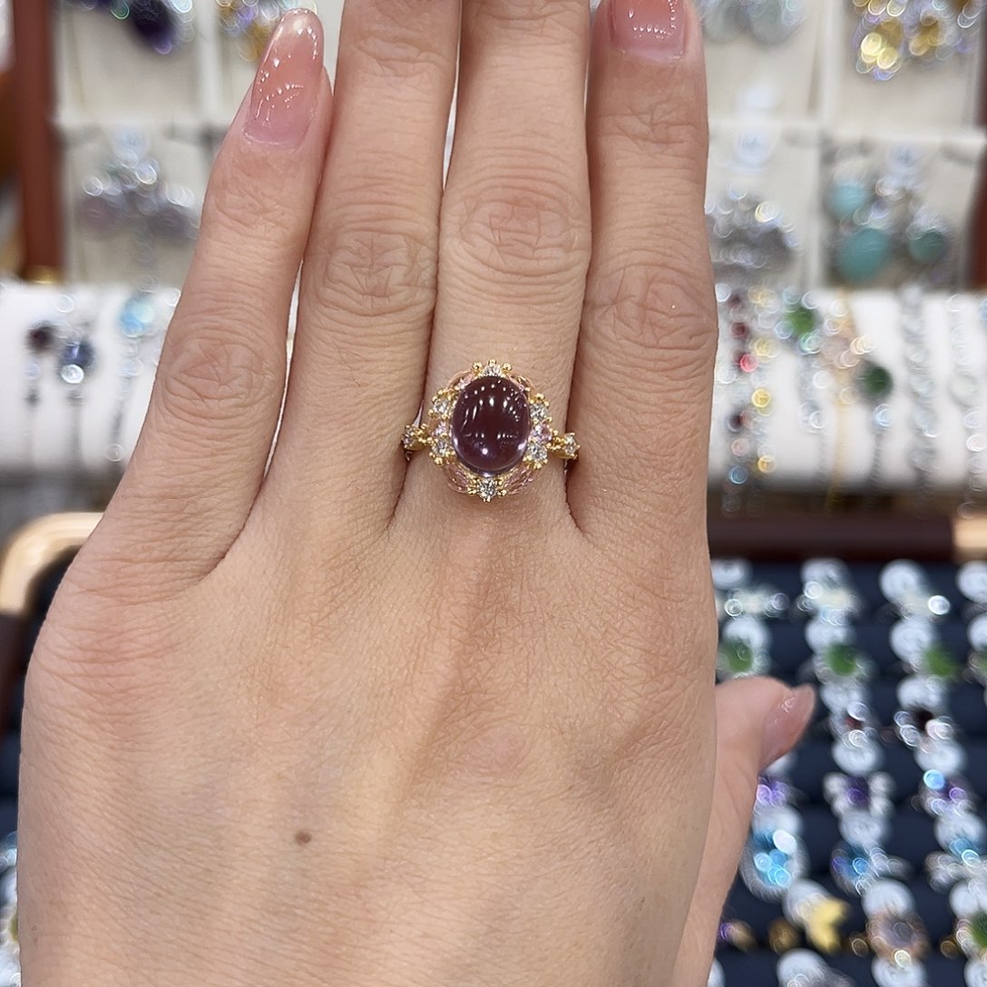 蛇纹石玉银S925镶嵌戒指