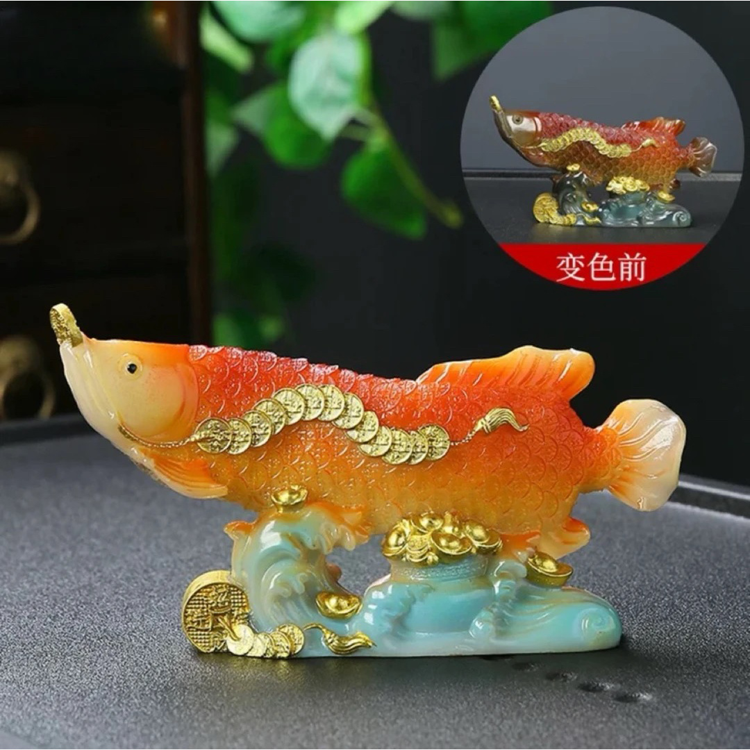 金龙鱼变色茶宠摆件lm