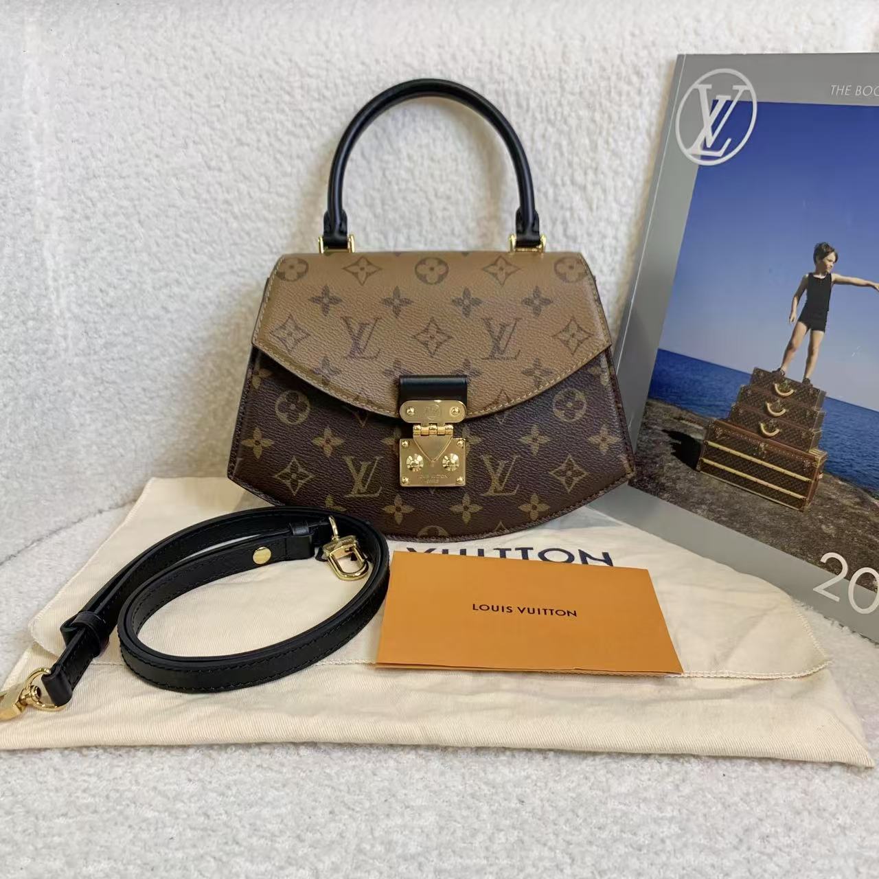99新 LouisVuitton/路易威登 壹臻/ 拼色老花扇子包/24205494