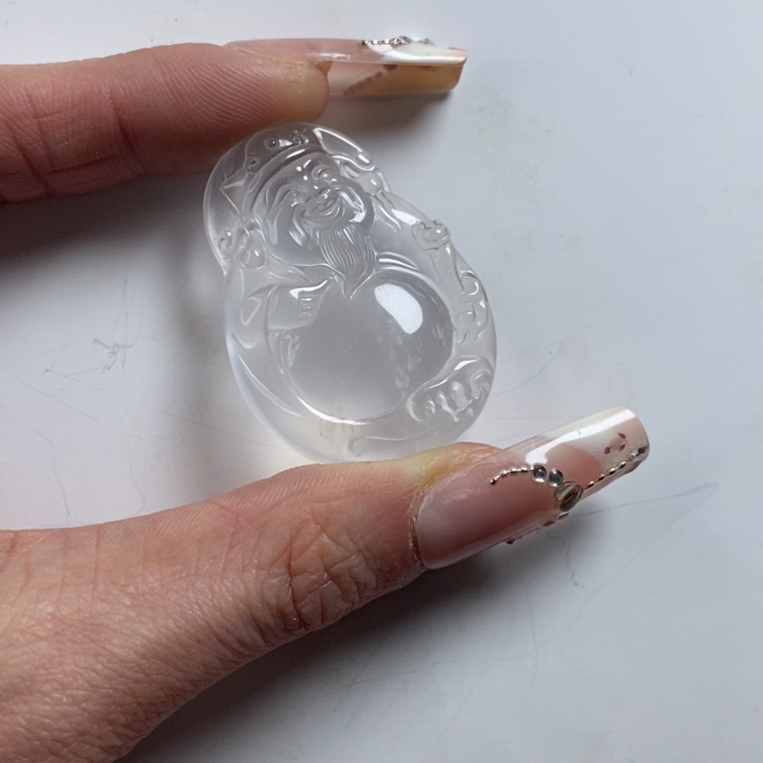 石英质玉颈饰未镶嵌大****白