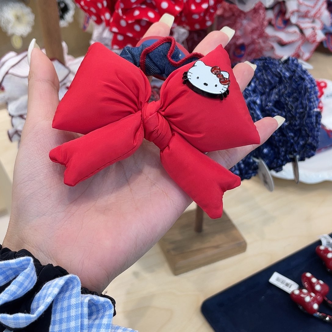 布艺非金属红色充棉蝴蝶结Kitty发圈