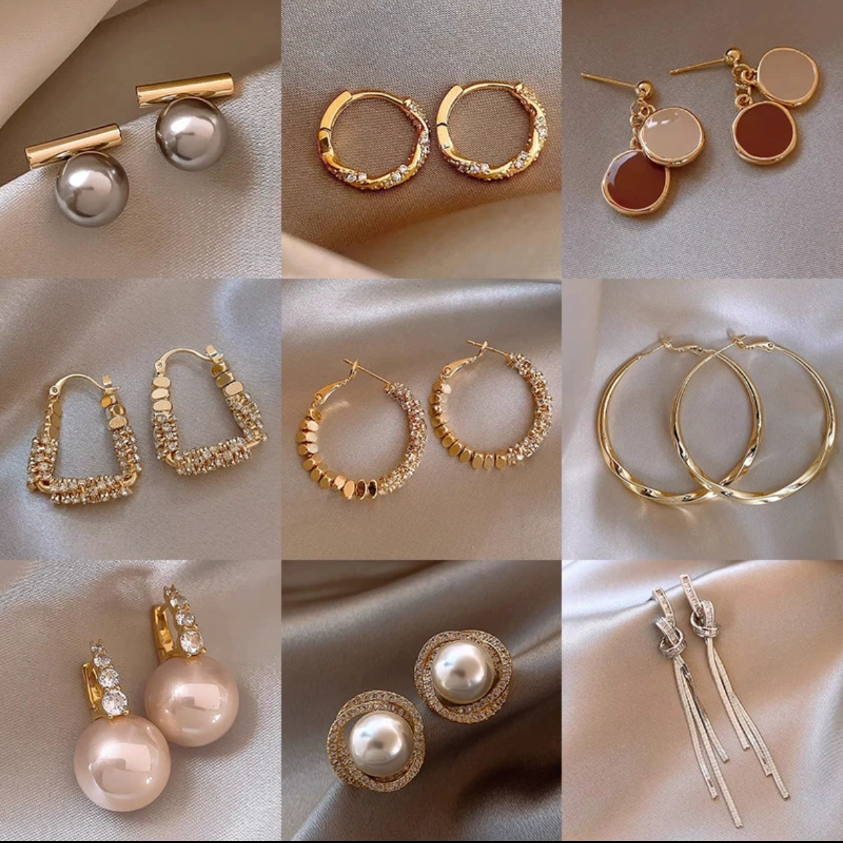 铜合金锆石耳饰 女辣妹风原创设计浅金色日韩耳环个性复古ins法式