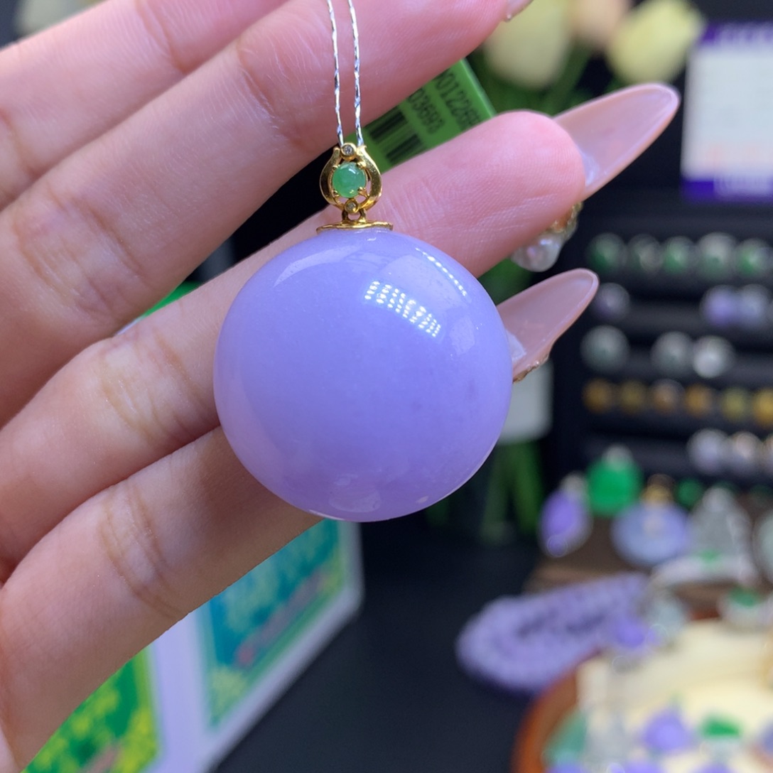 翡翠颈饰18K金镶嵌天然