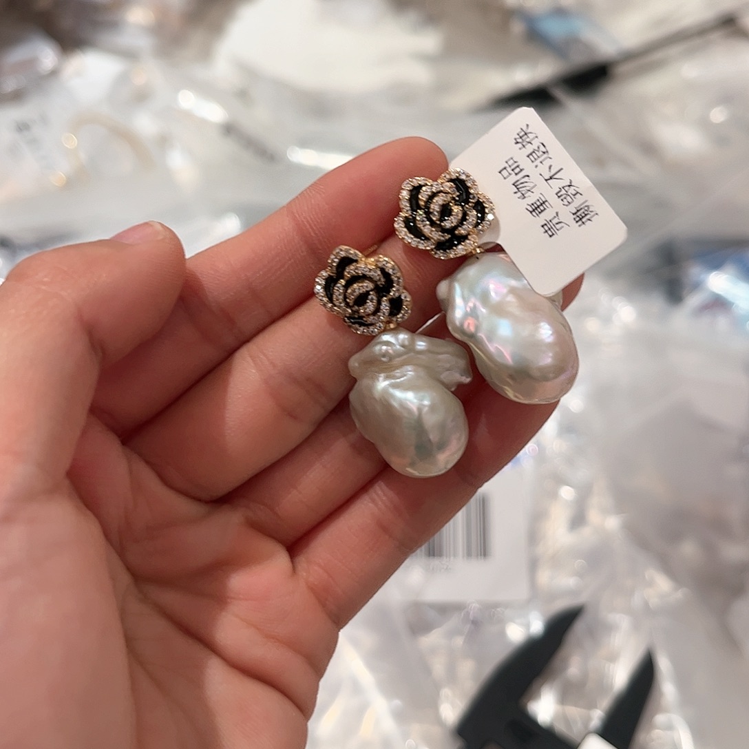 淡水珍珠耳饰合金