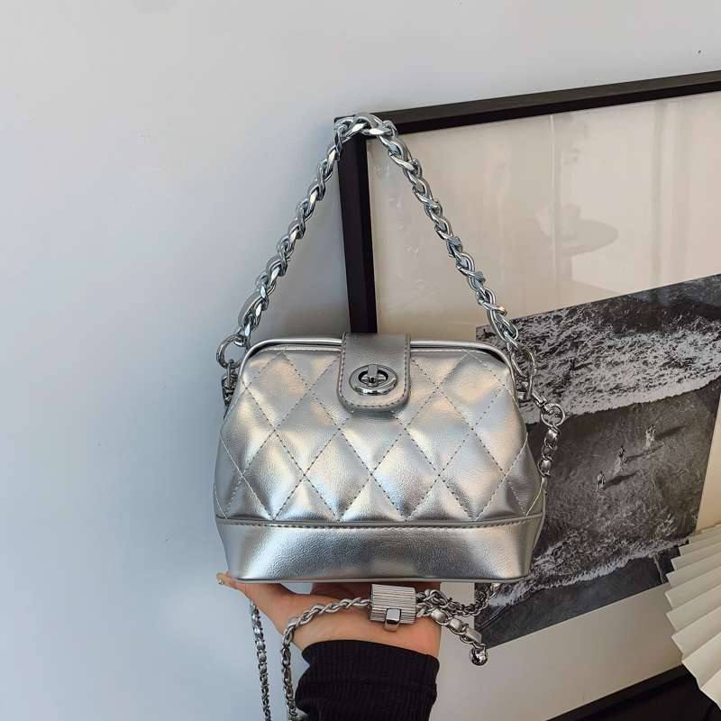 夏季爆款链条包2025小众百搭洋气菱格小包包质感时尚手提斜挎包