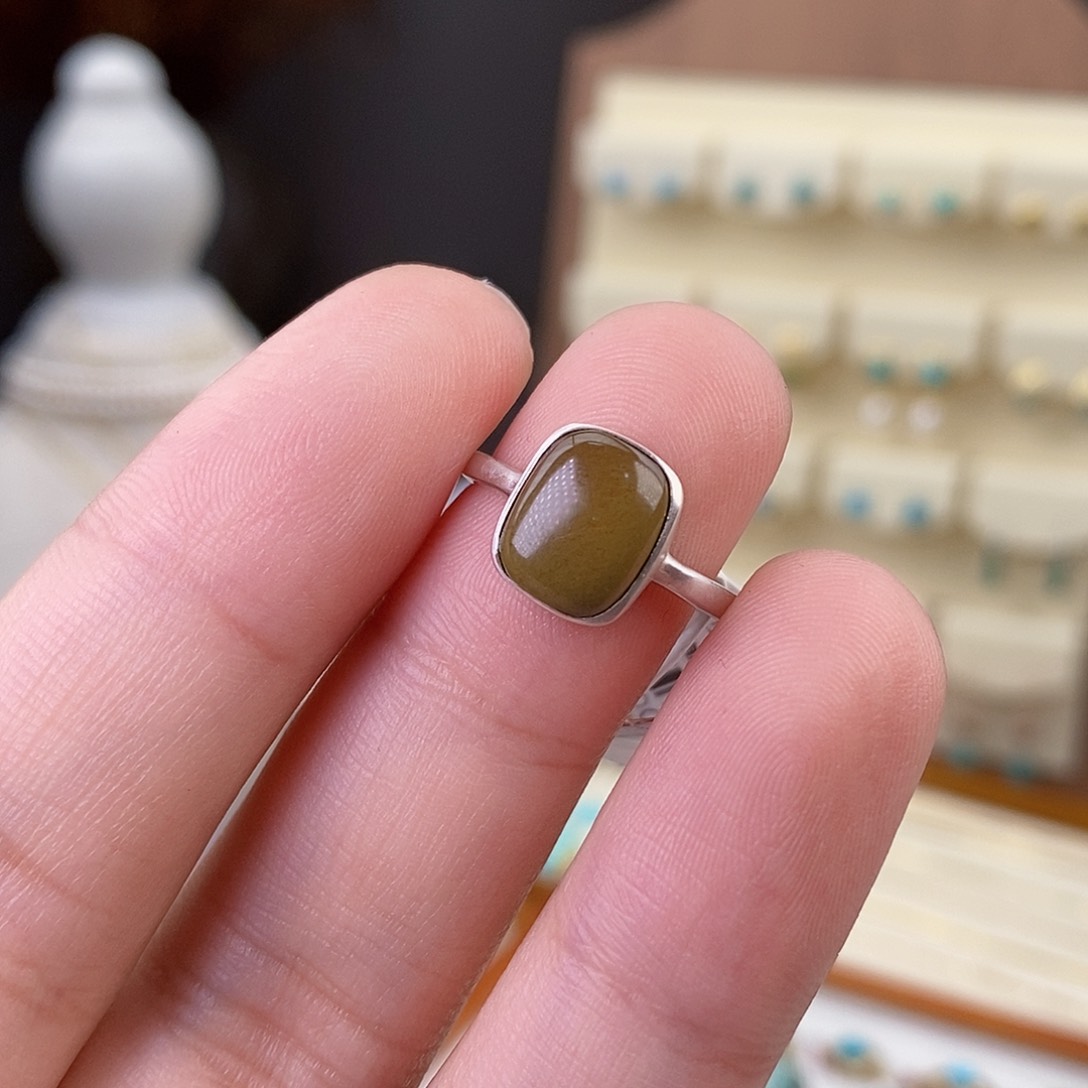 绿松石戒指银S925镶嵌