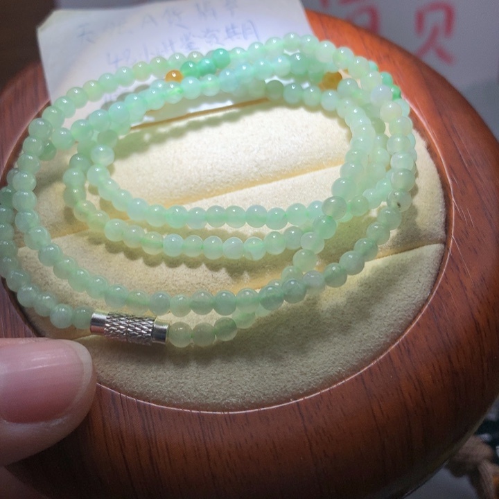 翡翠颈饰未镶嵌保真天然A货翡翠