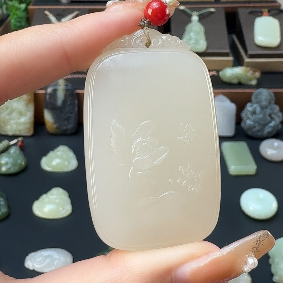 和田玉颈饰未镶嵌扇*✨