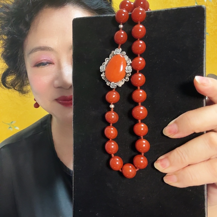 玛瑙/玉髓银S925镶嵌颈饰